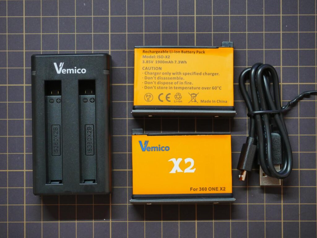 レビュー】Vemico Insta360 ONE X2バッテリー 充電器セット ～いつも品切れで入手性が悪い純正バッテリーの代替に～ | すくみずログ